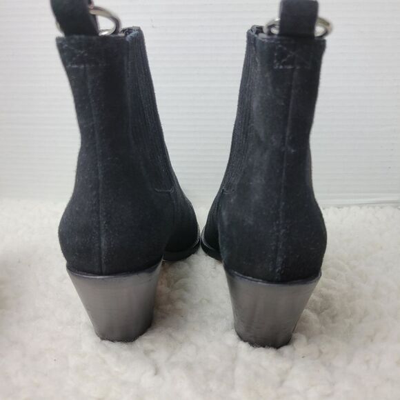 Paige Laney Women's Ankle Bootie Size 6 Black Suede Western Cowboy Boots - Picture 4 of 12